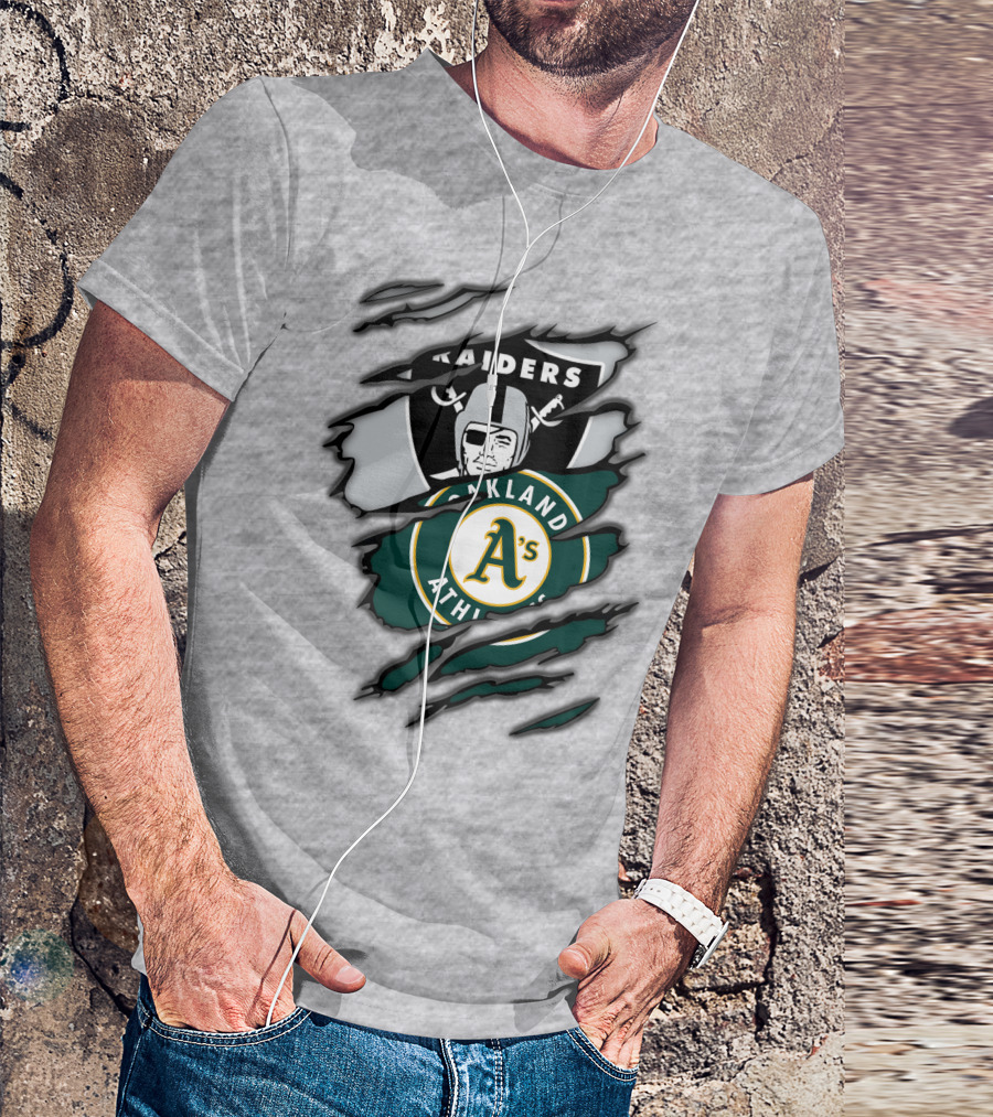 Raiders Oakland Athletics A's Logo Crossover T-Shirt