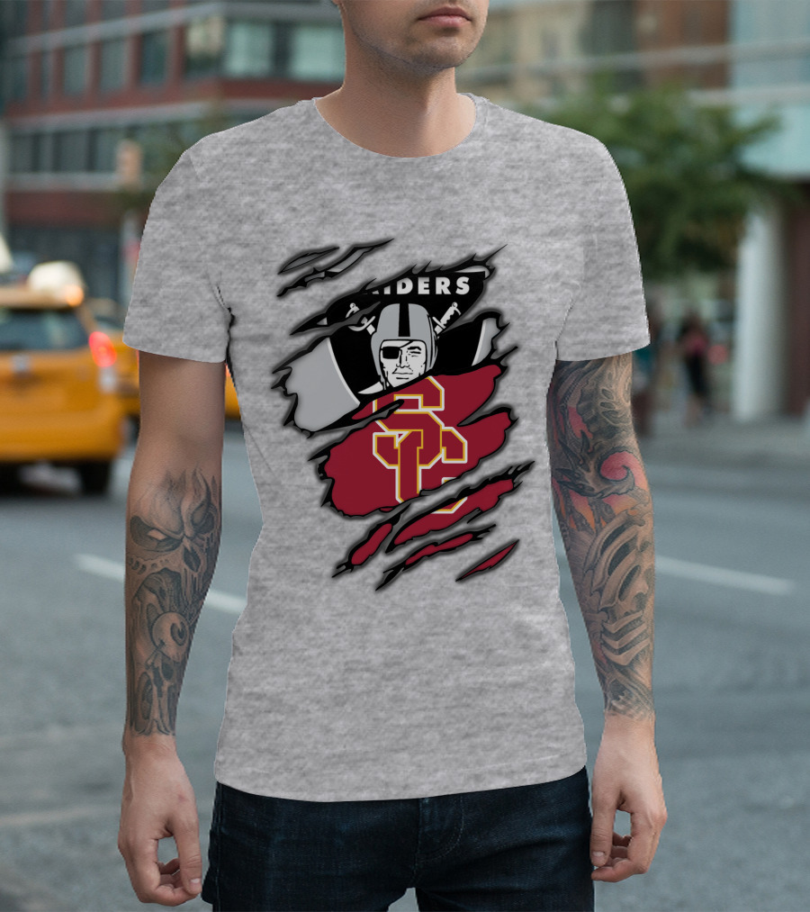 Raiders USC Trojans Crossover T-Shirt