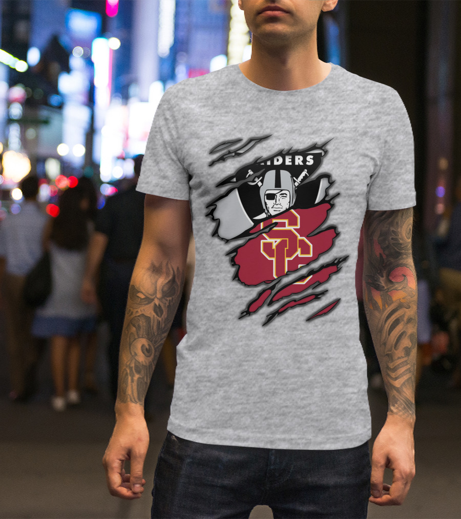 Raiders USC Trojans Crossover T-Shirt
