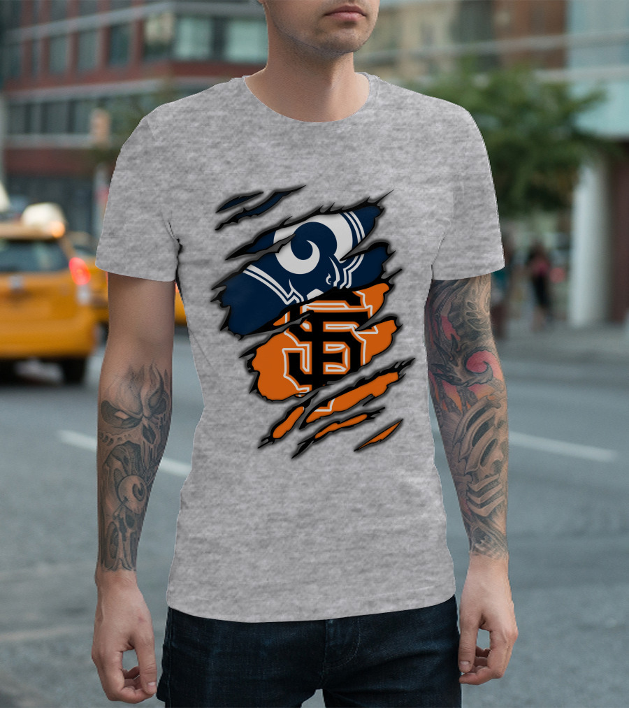 Los Angeles Rams San Francisco Giants Claw Scratch T-Shirt