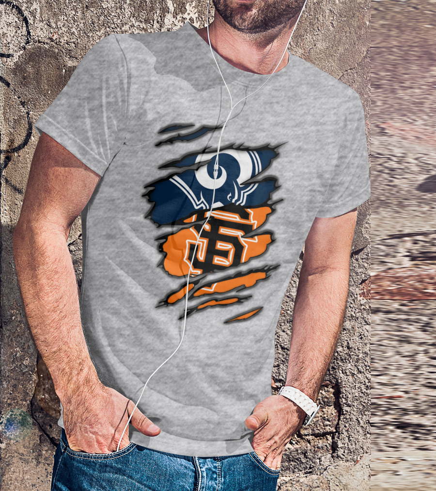Los Angeles Rams San Francisco Giants Claw Scratch T-Shirt