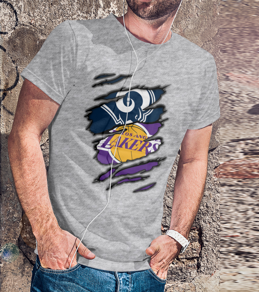 Los Angeles Rams Lakers NFL NBA Crossover T-Shirt