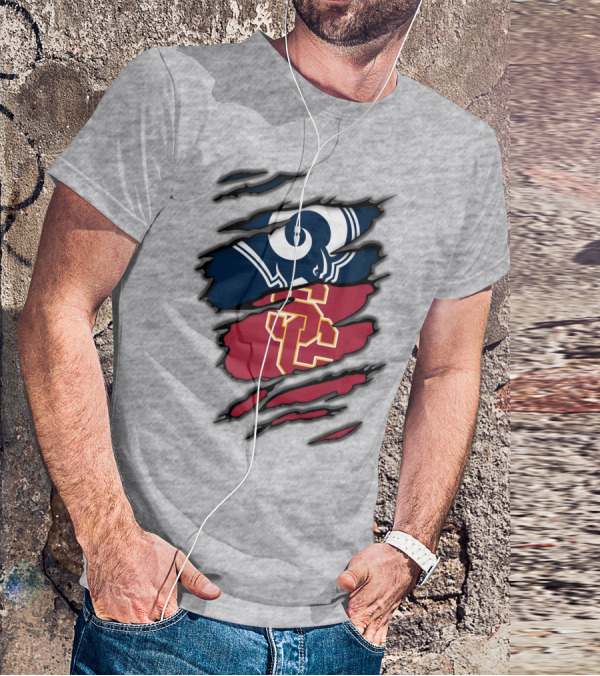 Rams USC Trojans Claw Marks T-Shirt