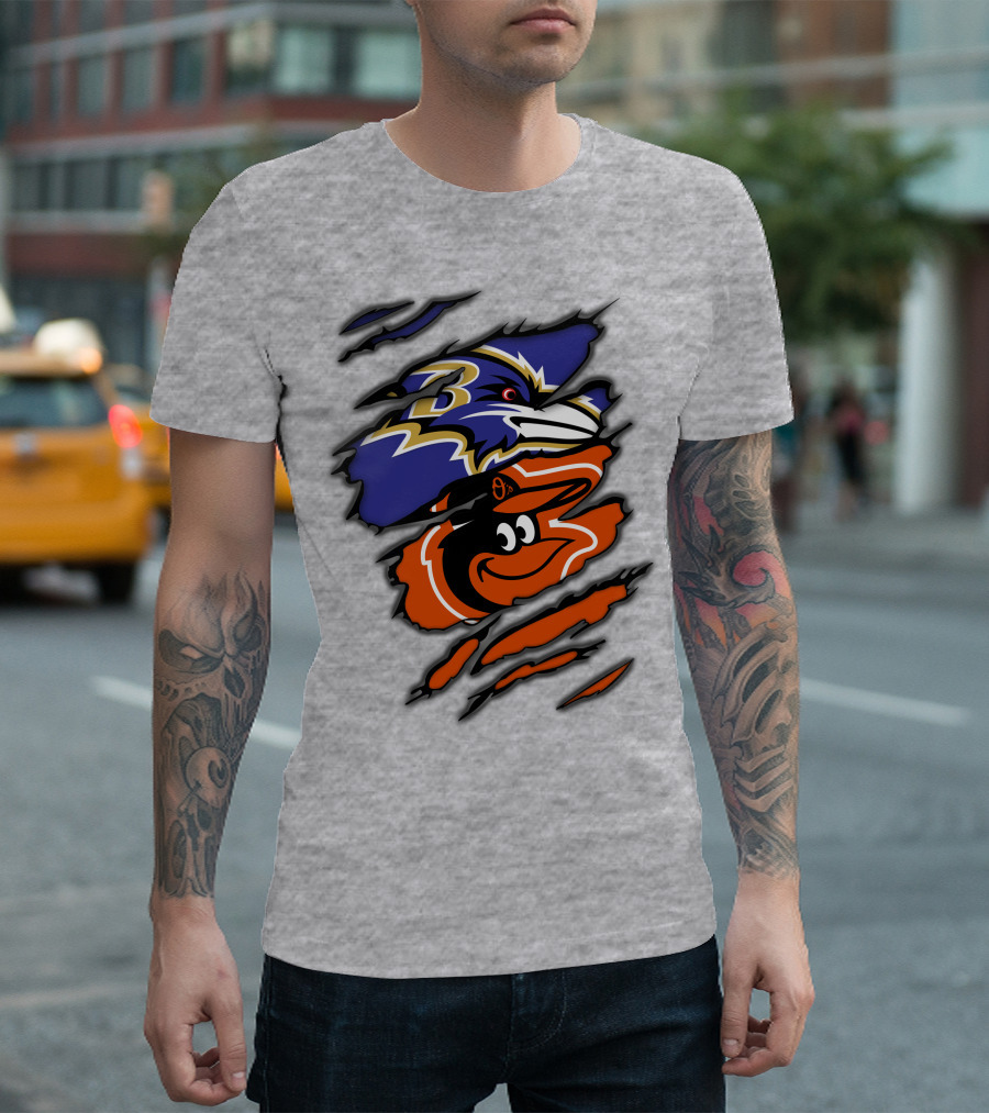 Baltimore Ravens Orioles Logo Mashup T-Shirt
