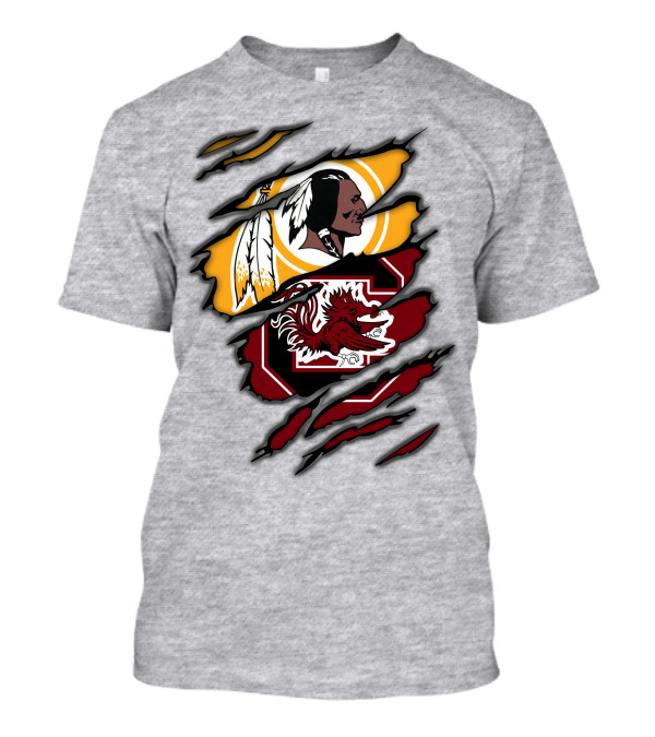 Redskins South Carolina Gamecocks Logo Mashup T-Shirt