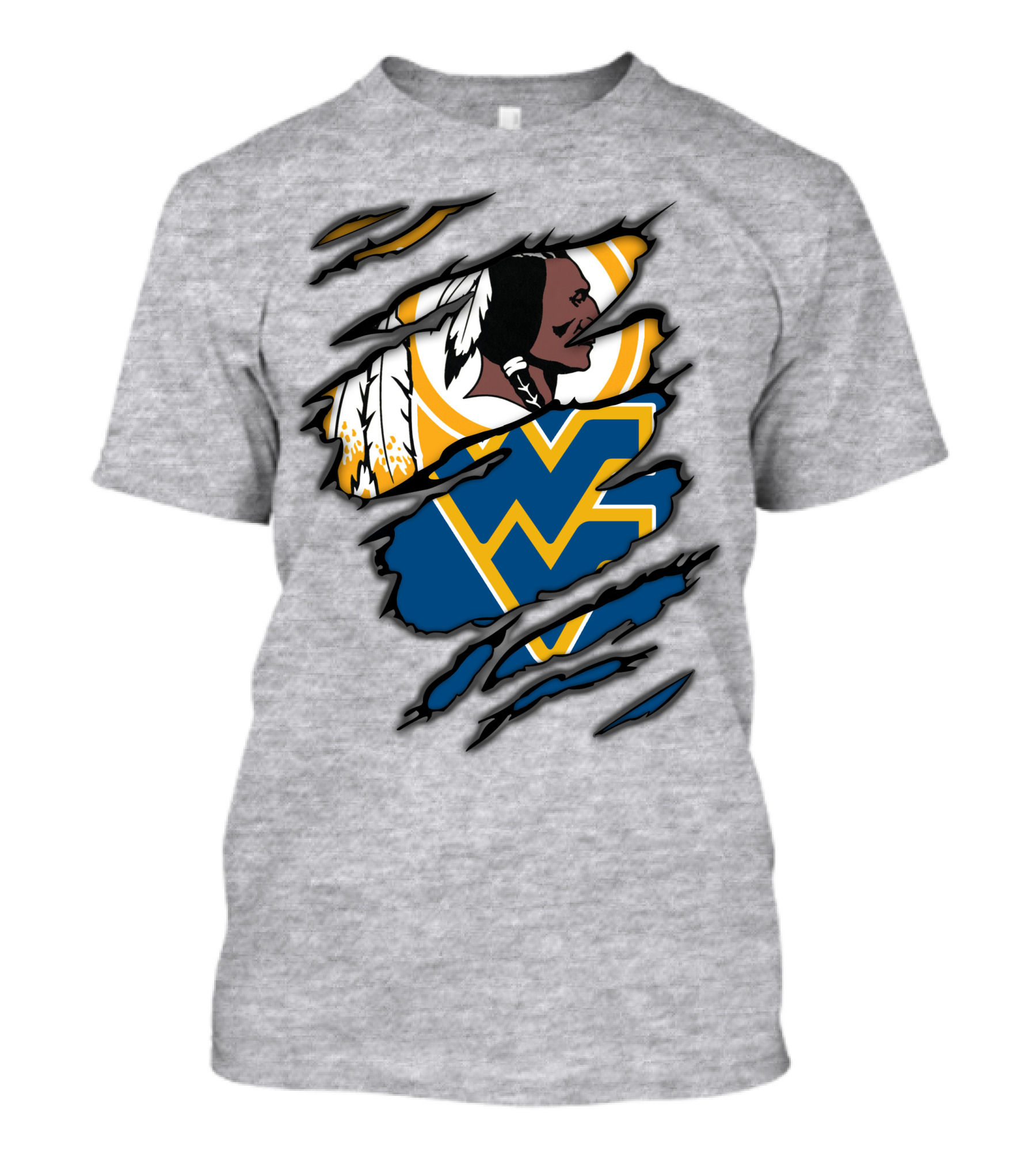 West Virginia Mountaineers Redskins Mashup T-Shirt