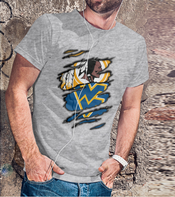 West Virginia Mountaineers Redskins Mashup T-Shirt