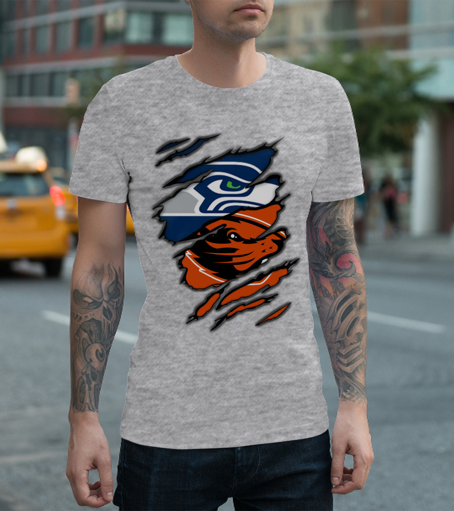 Seahawks Beavers Logo Slash Fusion T-Shirt