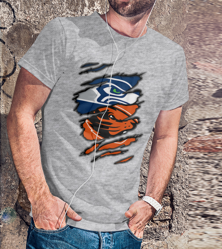 Seahawks Beavers Logo Slash Fusion T-Shirt