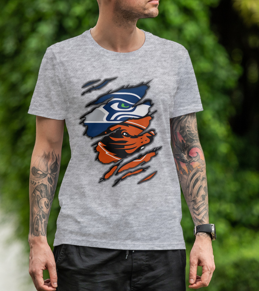 Seahawks Beavers Logo Slash Fusion T-Shirt
