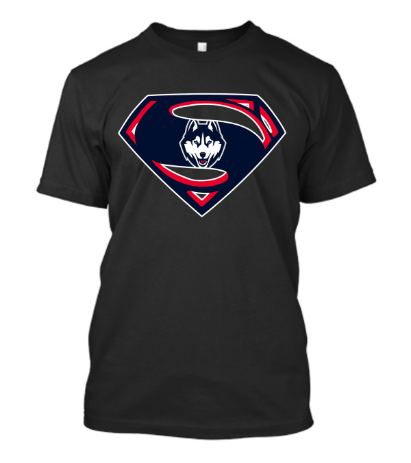 Superman Huskies Shield Logo Emblem T-Shirt