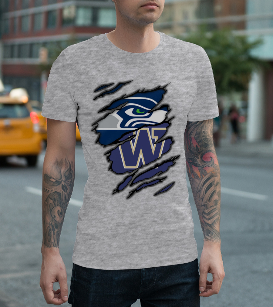 Seahawks Huskies W Logo Combo T-Shirt