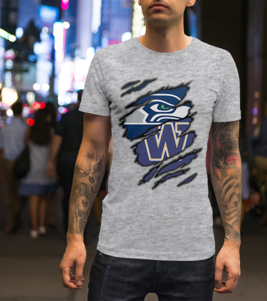 Seahawks Huskies W Logo Combo T-Shirt