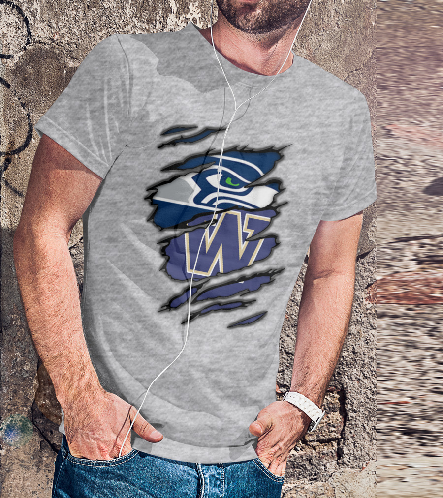 Seahawks Huskies W Logo Combo T-Shirt