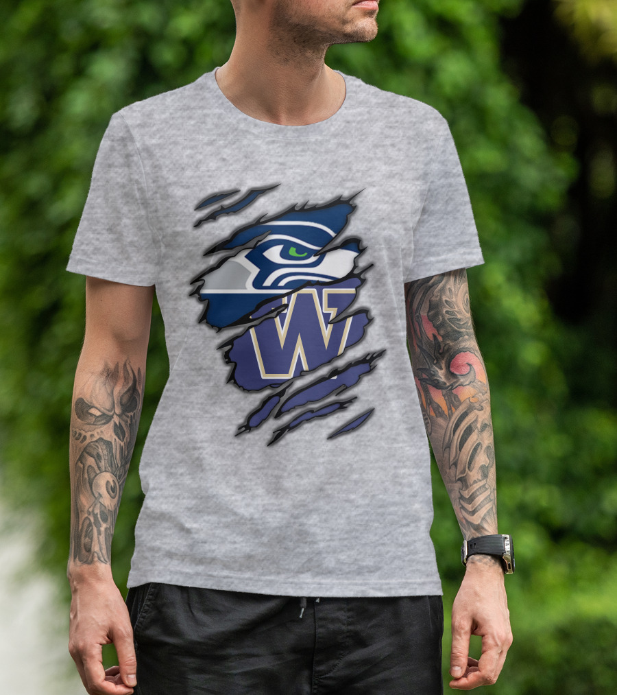 Seahawks Huskies W Logo Combo T-Shirt