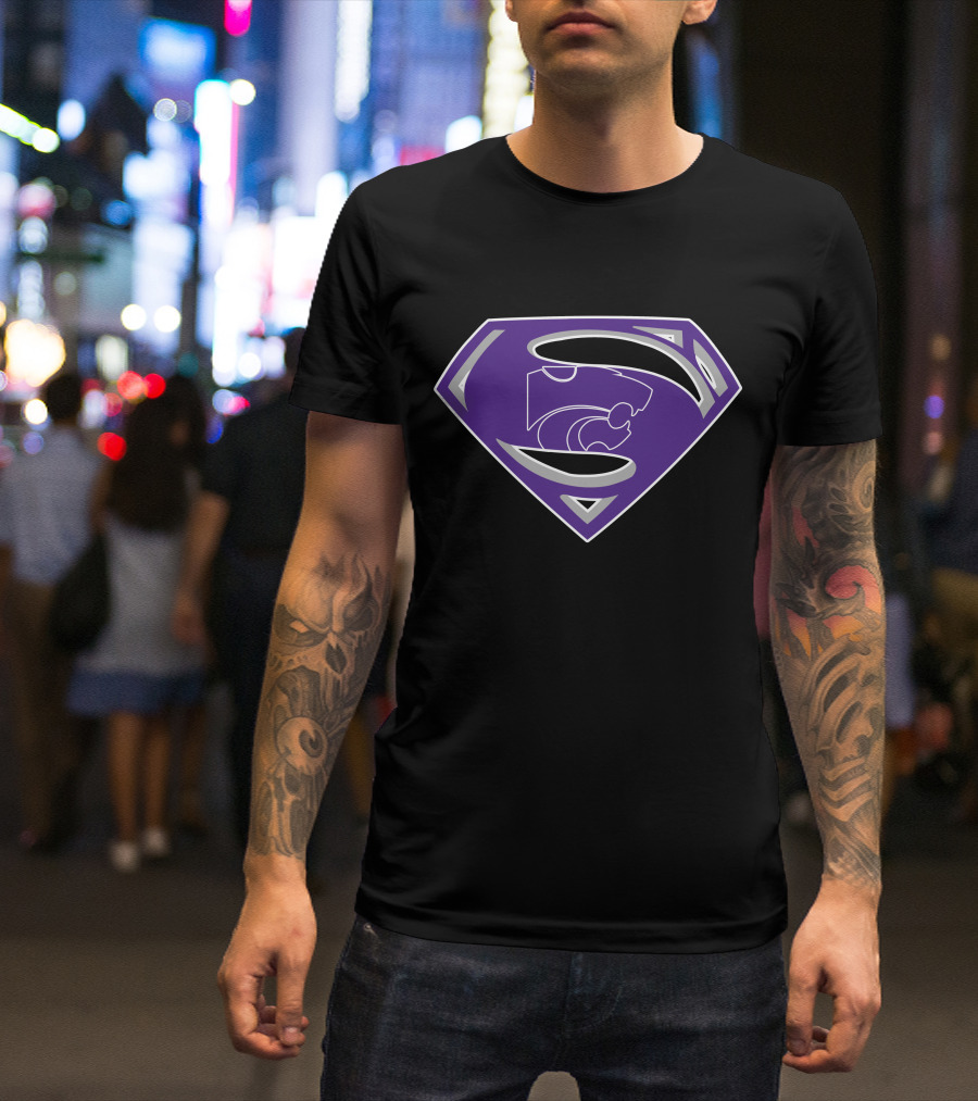 Superman Kansas State Wildcats Logo Fusion T-Shirt
