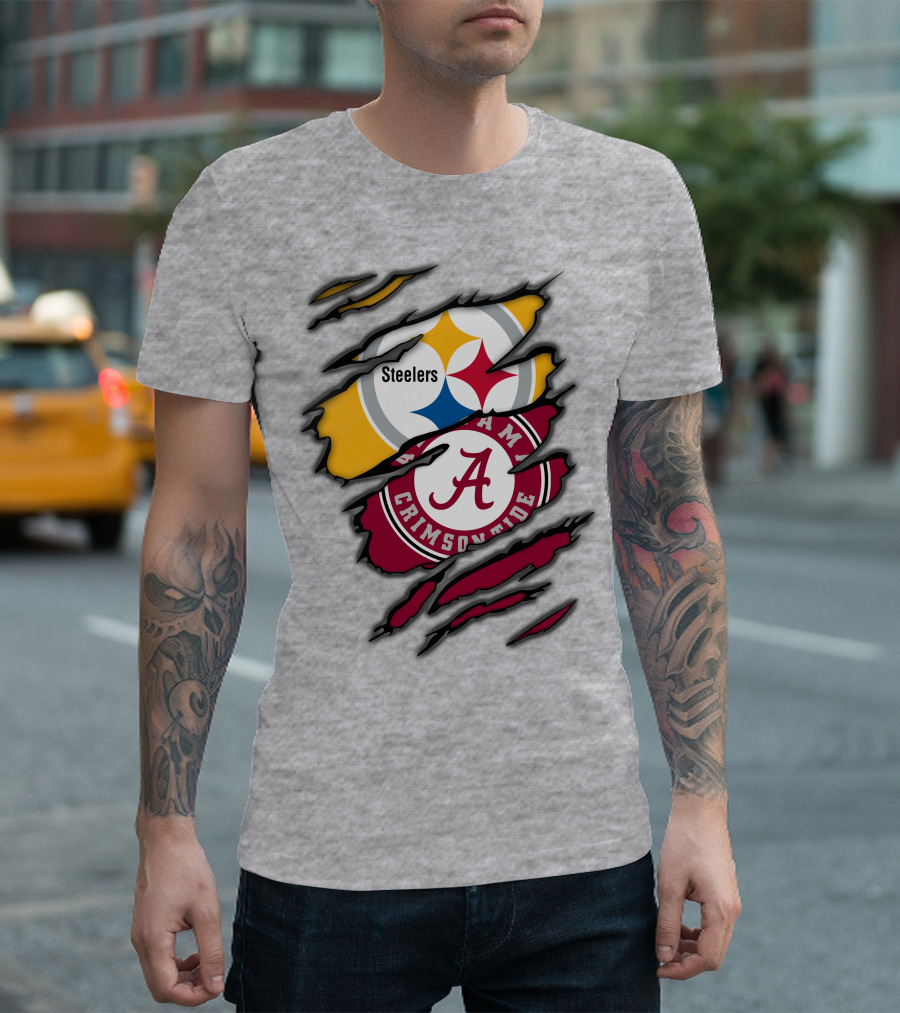 Steelers Alabama Crimson Tide Rip T-Shirt