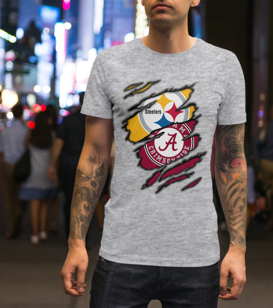 Steelers Alabama Crimson Tide Rip T-Shirt