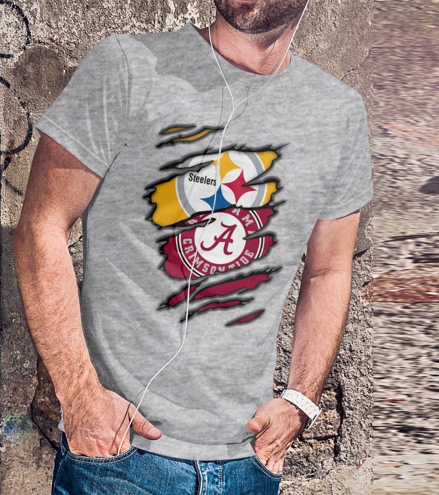 Steelers Alabama Crimson Tide Rip T-Shirt