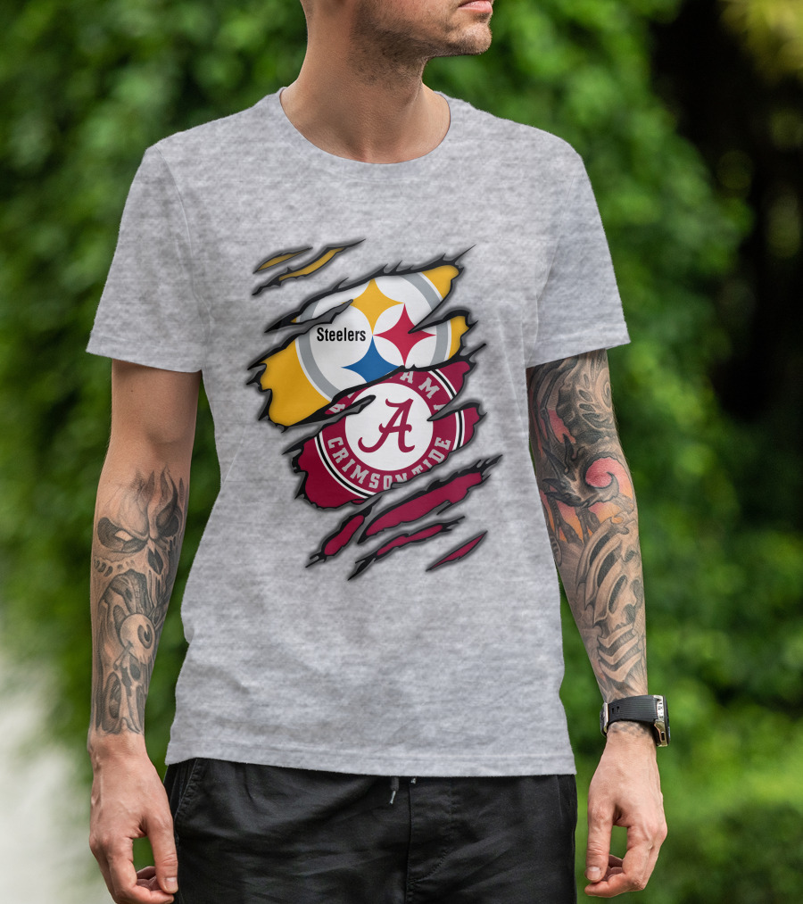 Steelers Alabama Crimson Tide Rip T-Shirt
