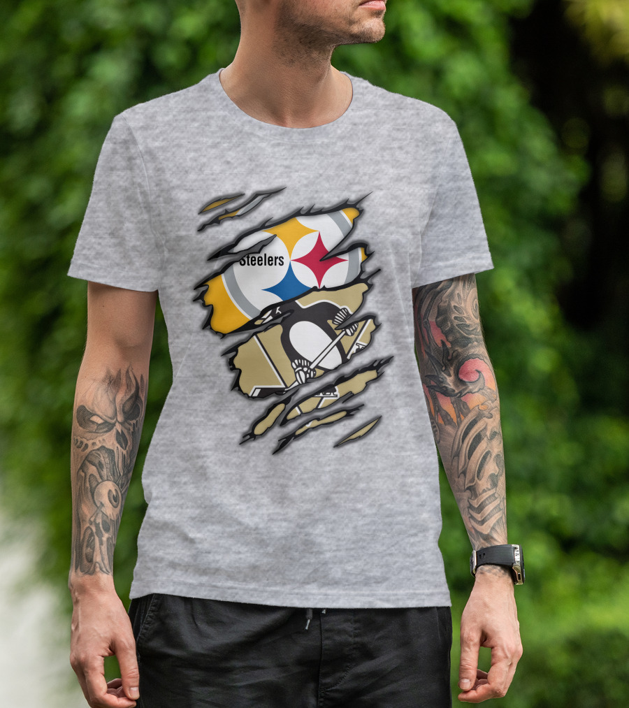 Steelers Penguins Ripped Claw T-Shirt