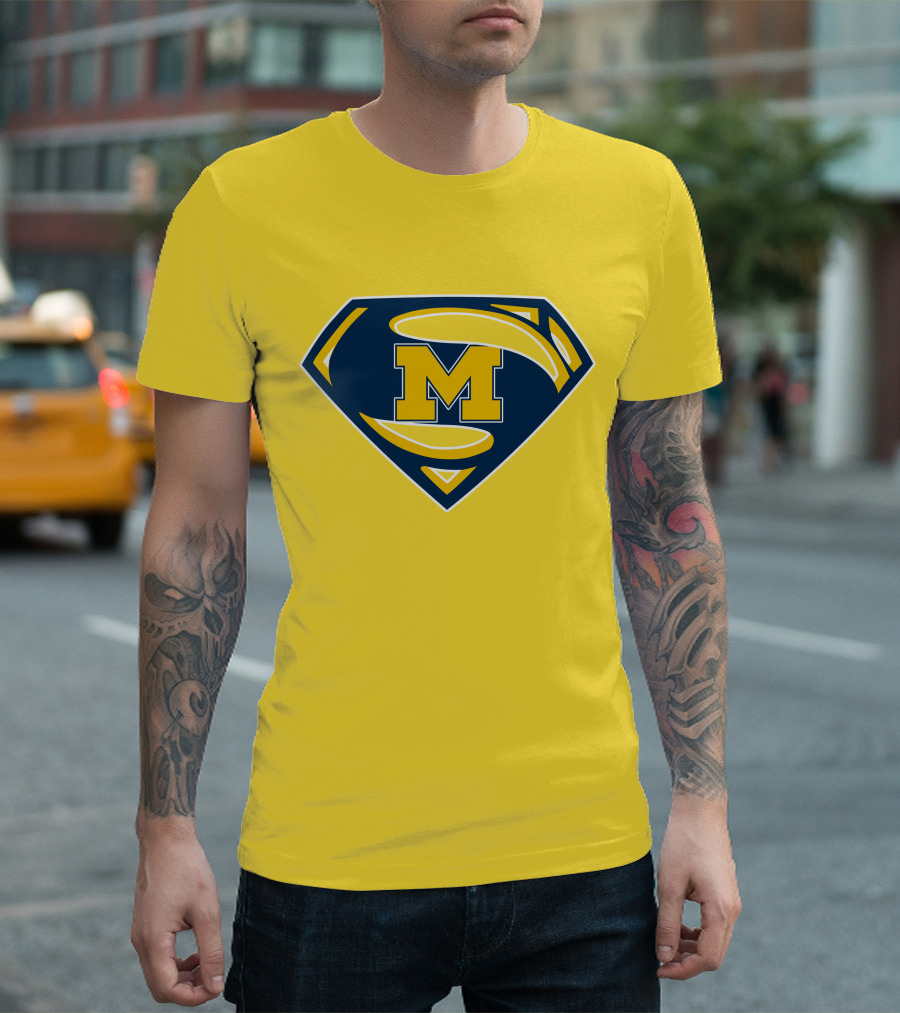 Michigan Wolverines Superman Logo Mashup T-Shirt