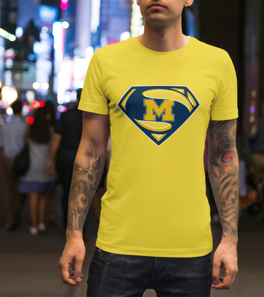 Michigan Wolverines Superman Logo Mashup T-Shirt
