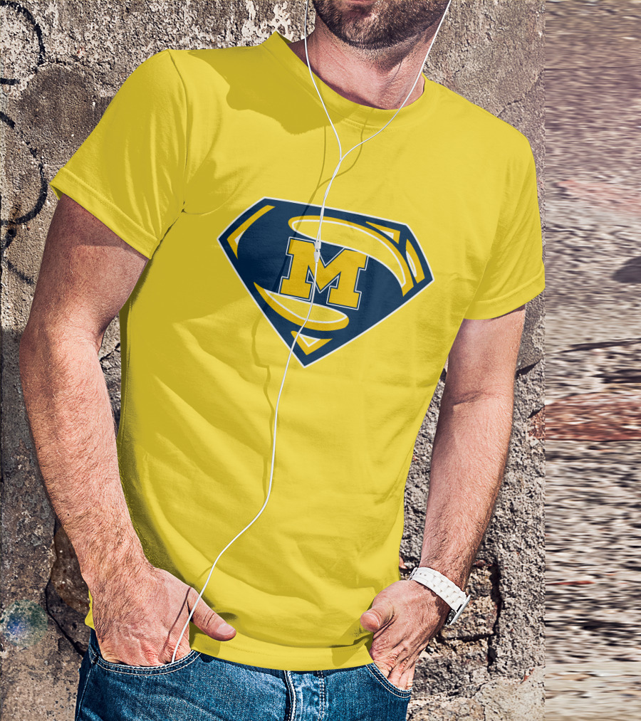 Michigan Wolverines Superman Logo Mashup T-Shirt