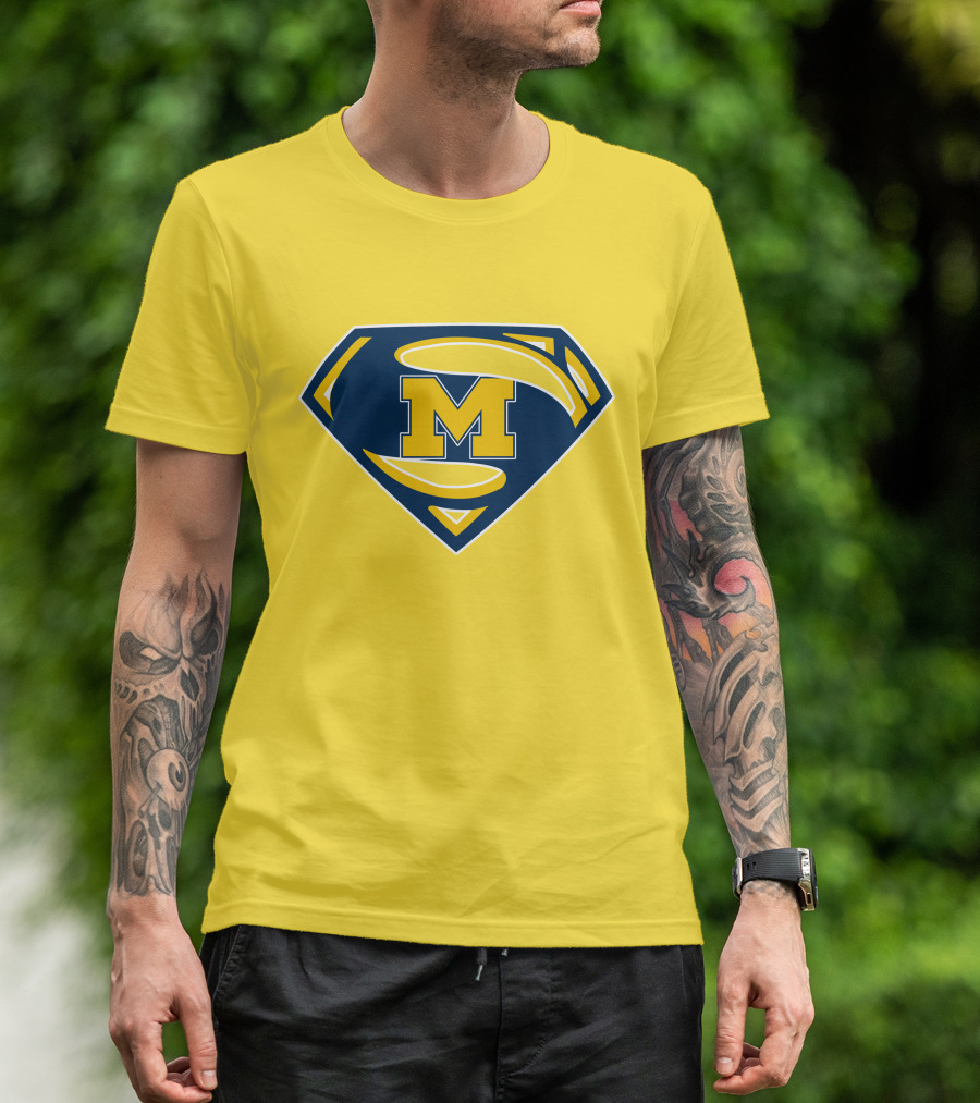 Michigan Wolverines Superman Logo Mashup T-Shirt