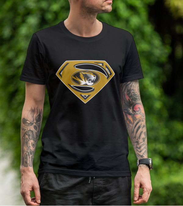 Superman Mtigers Shield Logo Tigerhead T-Shirt