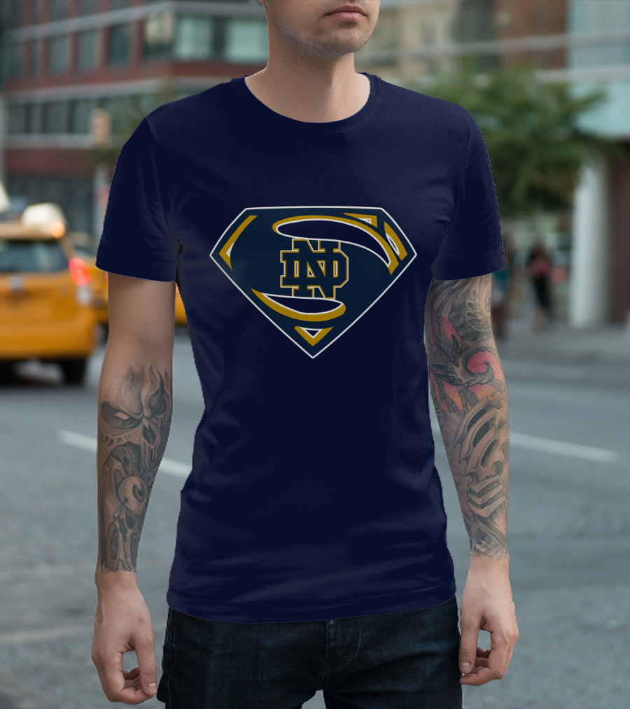 Notre Dame Fighting Irish Superman Logo ND T-Shirt