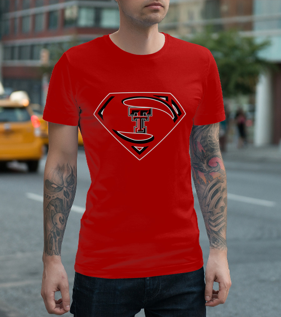Superman Texas Tech Red Raiders Logo Emblem T-Shirt