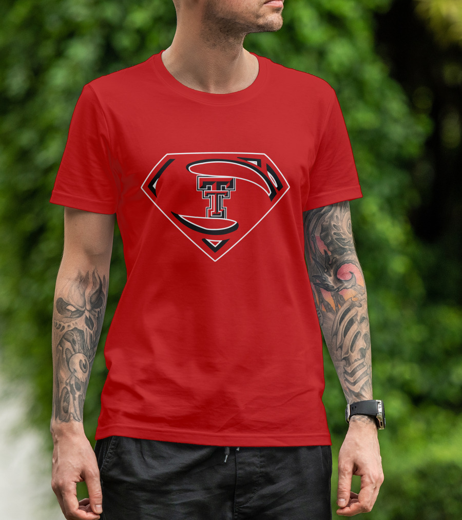 Superman Texas Tech Red Raiders Logo Emblem T-Shirt