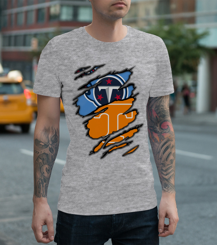 Tennessee Titans And Vols Logo Mashup T-Shirt