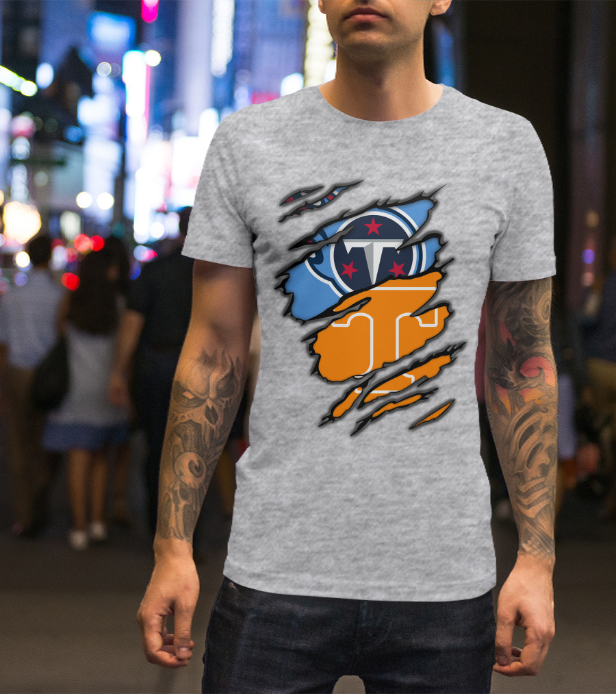 Tennessee Titans And Vols Logo Mashup T-Shirt