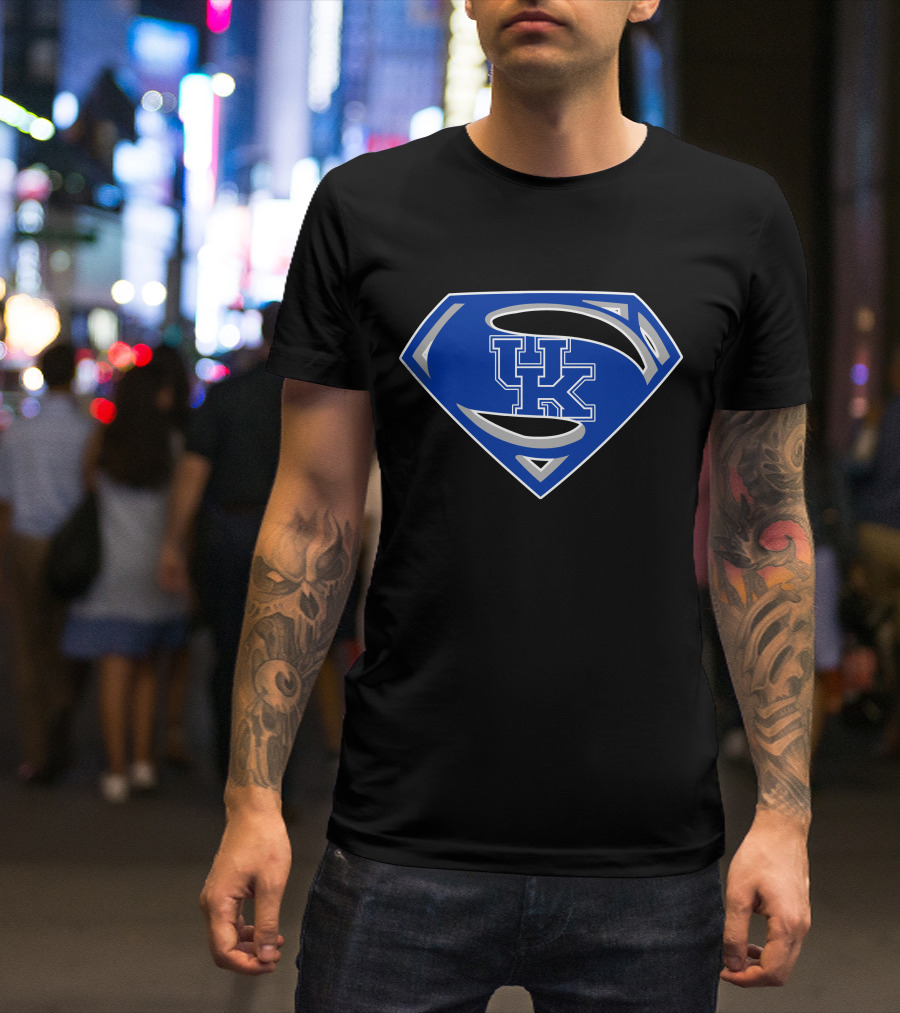 Superman UK Wildcats Logo Blue Shield T-Shirt
