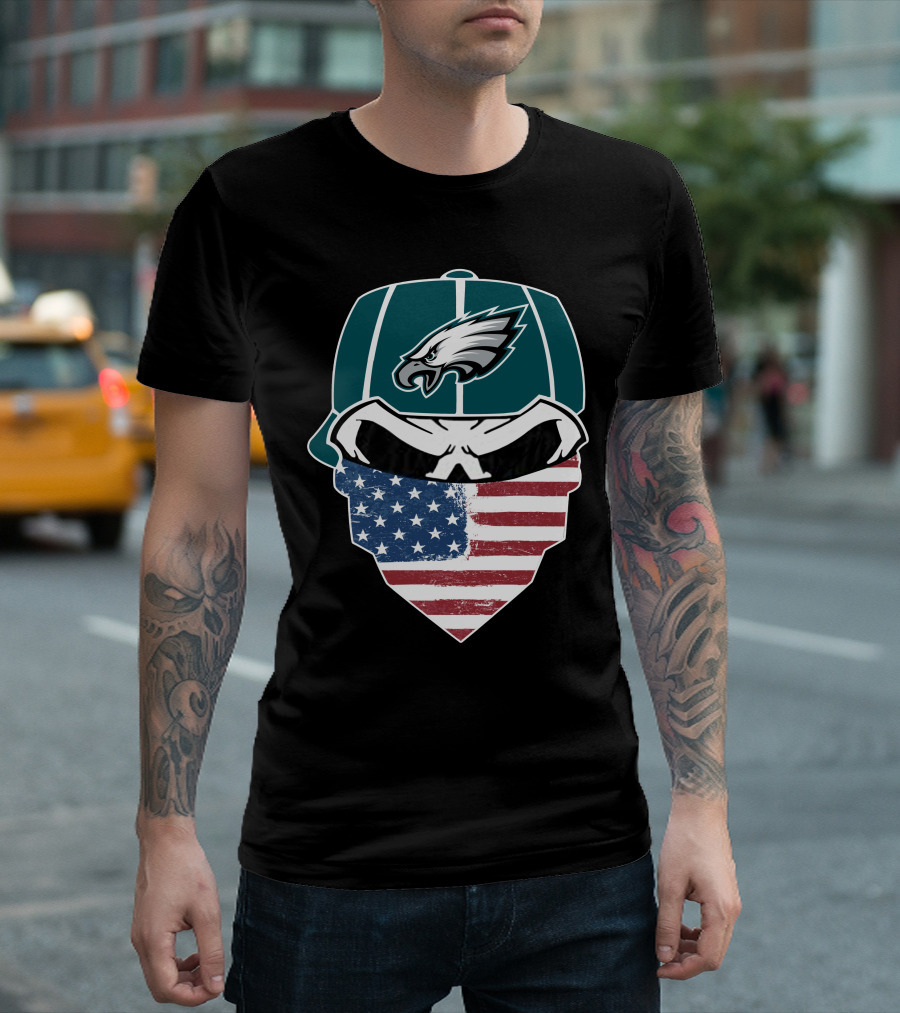 Eagles Skull American Flag Bandana T-Shirt