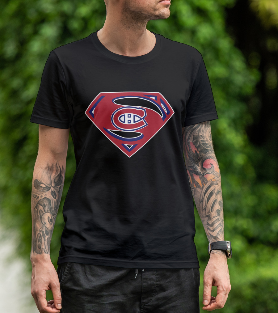 Superman Canadiens Logo Fusion T-Shirt