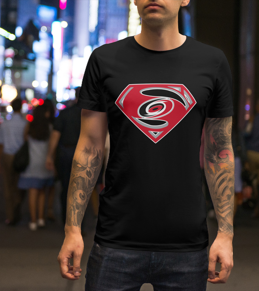 Carolina Hurricanes Superman Logo Fusion T-Shirt