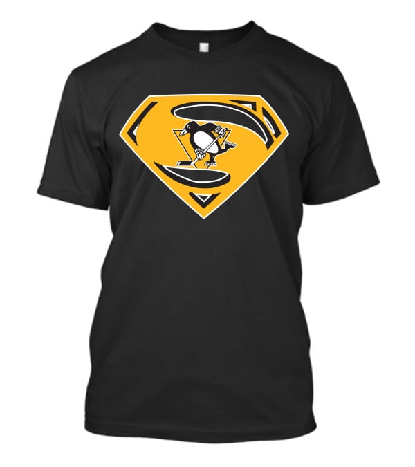Superman Pittsburgh Penguins Hockey Logo Fusion T-Shirt