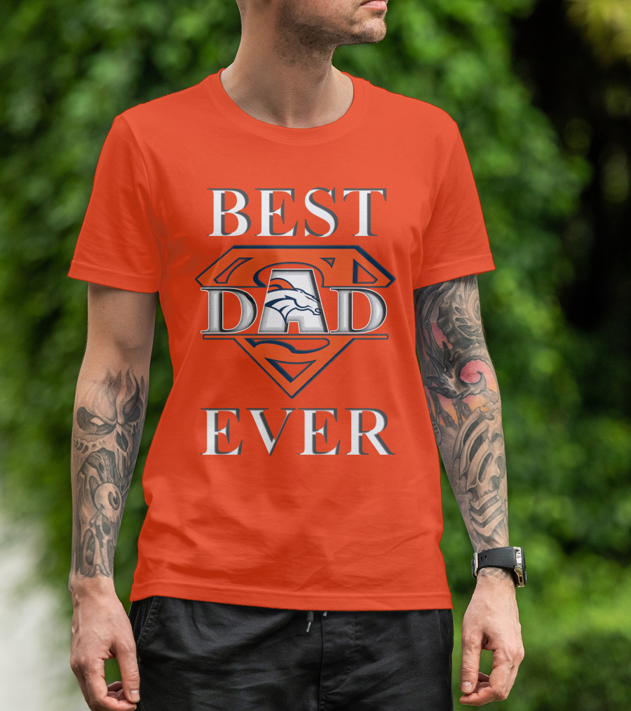 Best Dad Ever Broncos Superman T-Shirt