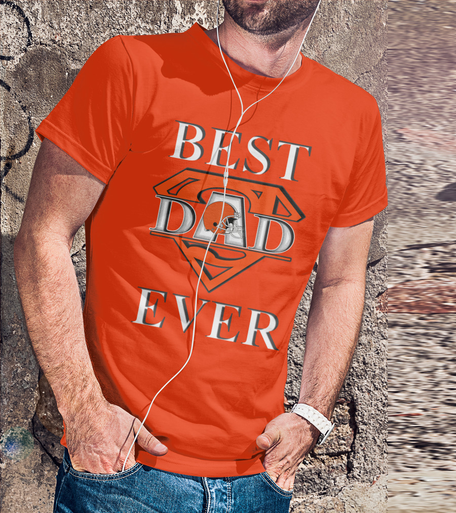 BEST DAD EVER Browns Helmets Superman T-Shirt