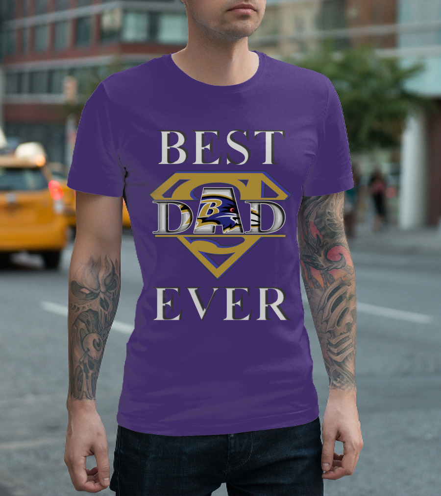 Best Dad Ever Ravens Superman T-Shirt