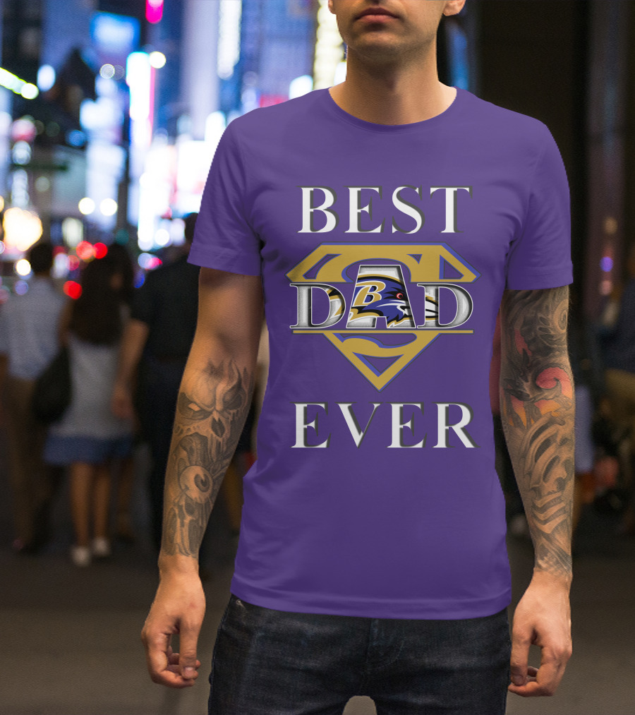 Best Dad Ever Ravens Superman T-Shirt
