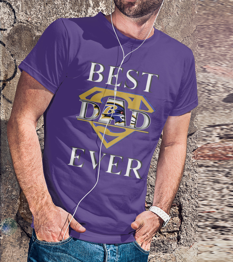 Best Dad Ever Ravens Superman T-Shirt