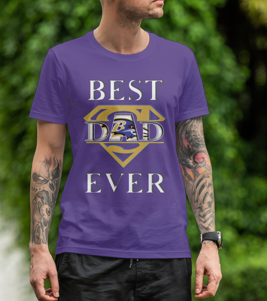 Best Dad Ever Ravens Superman T-Shirt