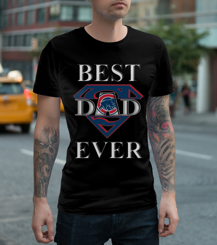 Best Dad Ever Cubs Superman T-Shirt