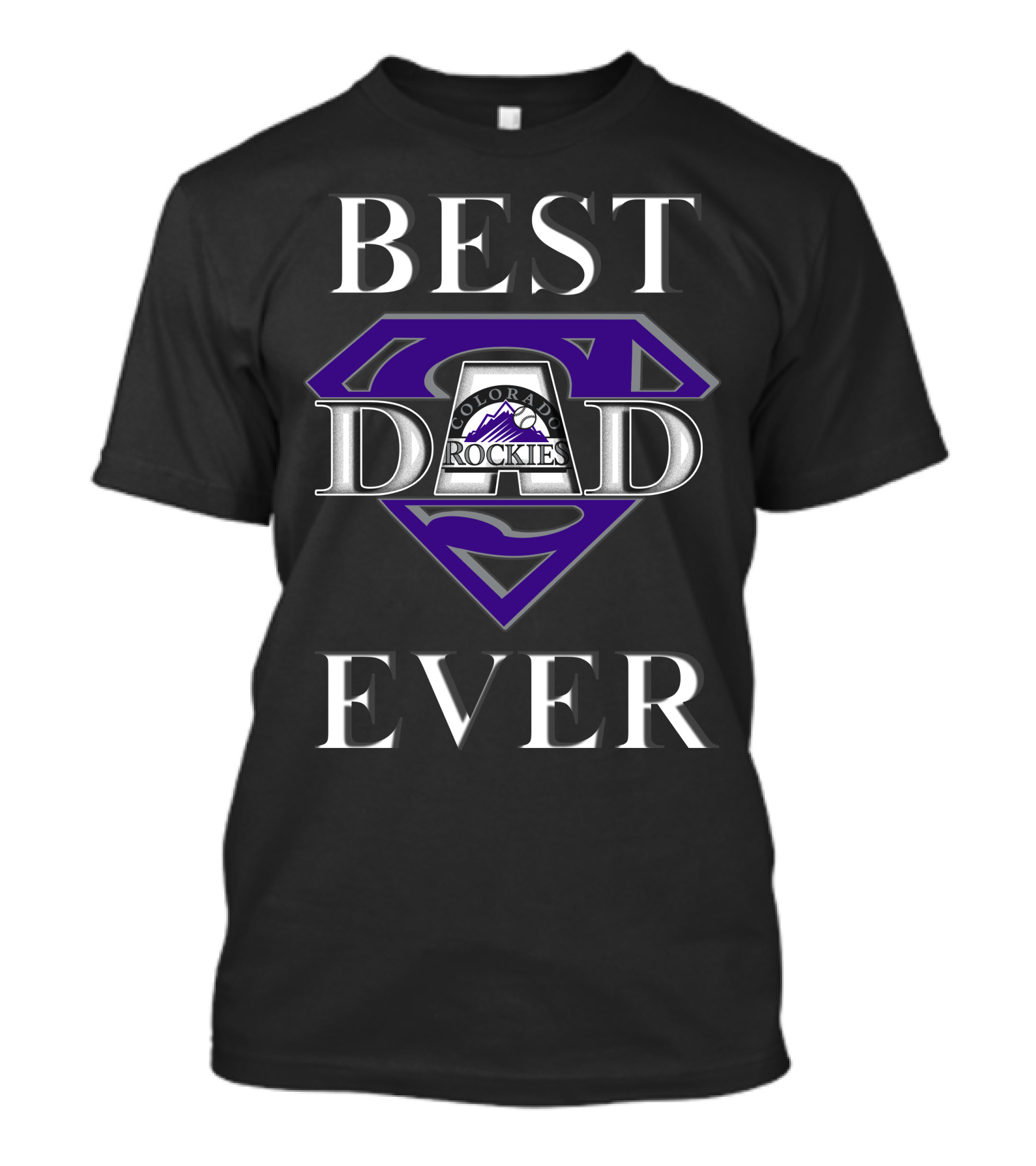 Best Dad Ever Colorado Rockies Super Dad Badge T-Shirt