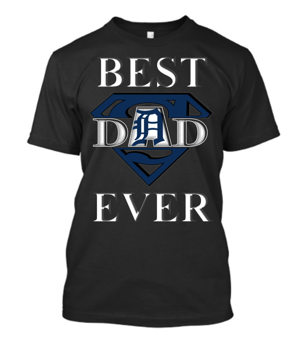 Best Dad Ever Detroit Baseball Superman Shield T-Shirt