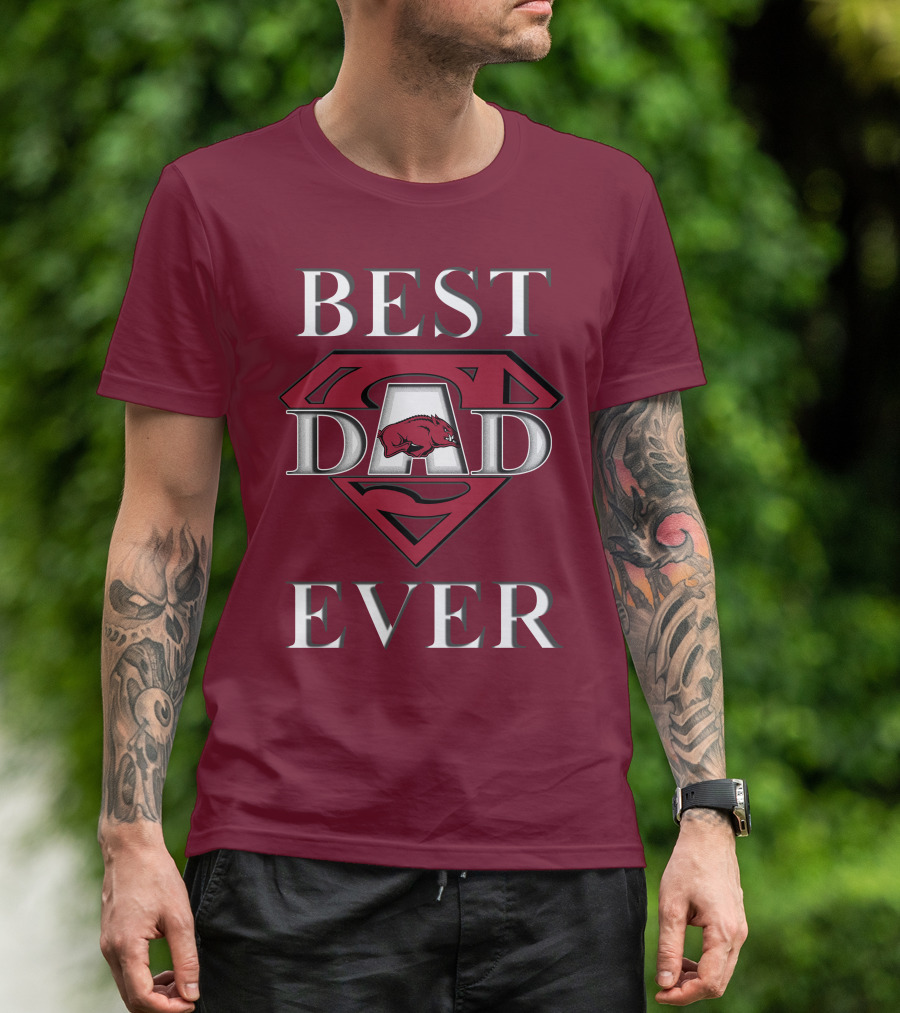 Best Dad Ever Arkansas Razorbacks Super T-Shirt